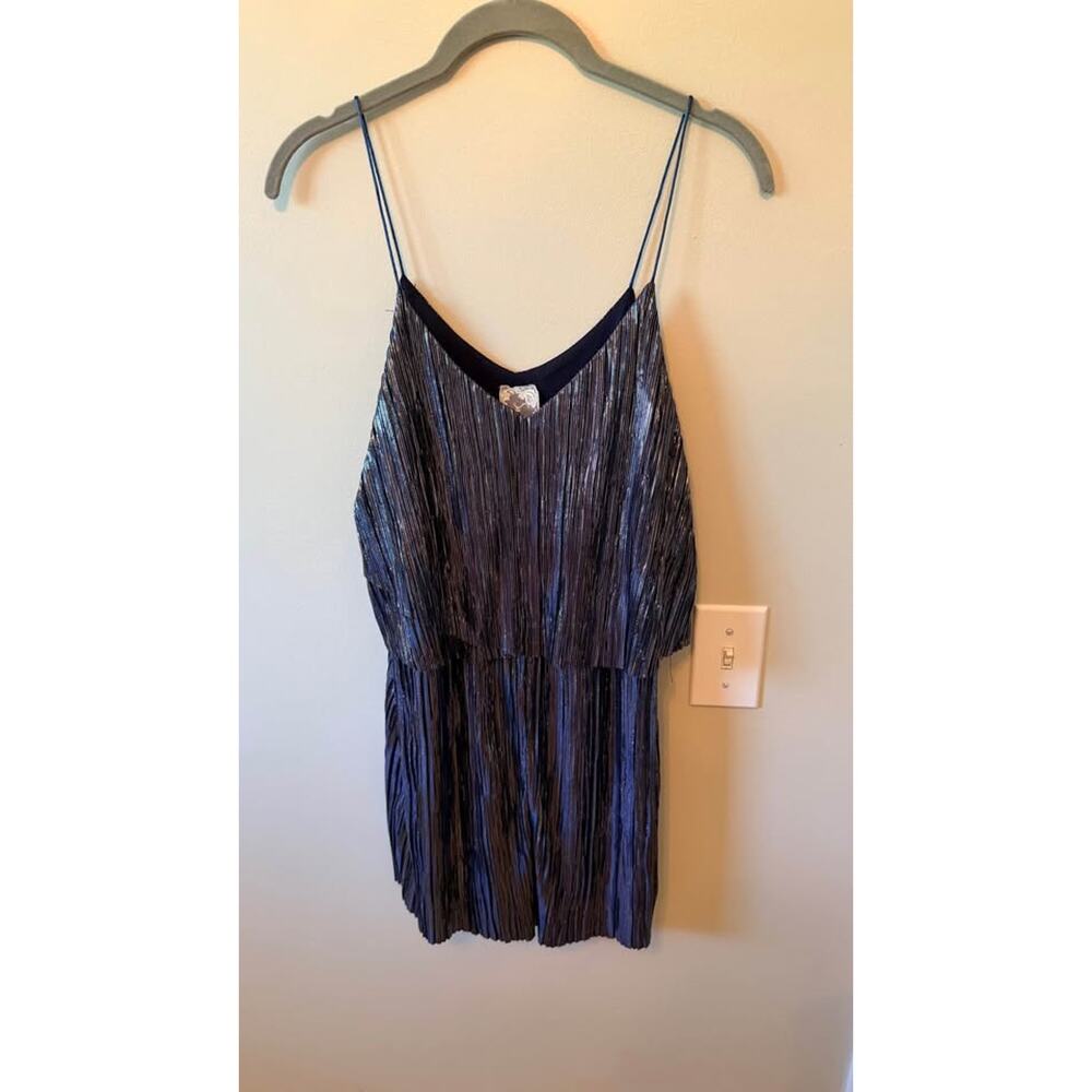 Blue shiny matalic romper (M)